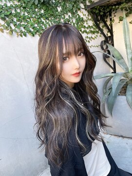 シェリー 仙台(Cherie) 20代30代ハイライトレイヤーカット透明感アッシュベージュロング