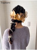卒業式ヘアセット☆サイドの編み下ろしスタイル☆