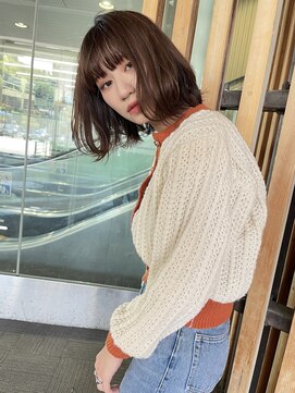 サロンドミルク 原宿(salon de MiLK) ハイライトミルクティーベージュ顔周りレイヤーカット/原宿