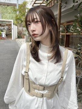 ラミエバイメルト 下北沢(lamie by melt) レイヤーカットインナーカラーミルクティーアッシュベージュ