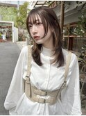 レイヤーカットインナーカラーミルクティーアッシュベージュ