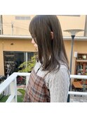 ブリーチなしダブルカラー!透明感オリーブグレージュ!