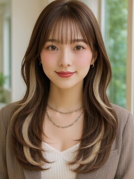 ミーム 原宿 表参道(meme) ”韓国風インナーカラー×レイヤーカット