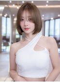 20代30代切りっぱなしボブ/髪質改善ボブ/顔周りレイヤーカット