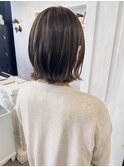 福山美容室caary 切りっぱなしくびれボブグレージュ透明感30代