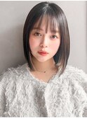 愛され艶感薄めバングうるツヤ20代30代40代◎似合わせカット