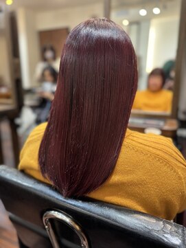 深みピンクレッドのつやさらロング