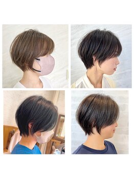 laf  hair ハイライト/髪質改善/白髪ぼかし【4月下旬 NEW OPEN（予定）】の写真/360度どこから見ても美しい。大人女性の悩みを魅力に変える、洗練された「褒められショート」をご提案☆