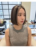 ハイライトがかわいい韓国ボブ