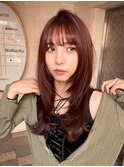 池袋/髪質改善/ハッシュカット/顔周りカット/ローズブラウン