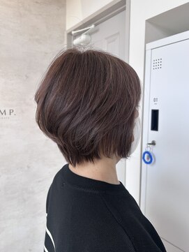 プリンプ トータルビューティ(PRIMP.total beauty) chocolate lavender ショートボブ　ココアカラー白髪ぼかし