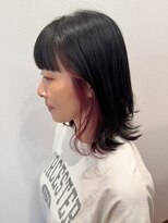 美容室ヒラトヤ 都南店&nbsp;インナーカラーくびれヘア顔周りカット韓国風ヘア艶カラー