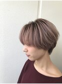 大人可愛い20代30代40代小顔ワンサイドショートボブ丸み前下がり