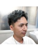 ハイトーン　ブルーグレージュ　2ブロック　ショートスタイル