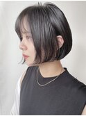 【morio 原宿】大人黒髪ミニボブ　耳かけ　韓国風ボブ