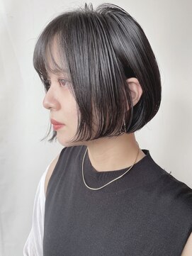 モリオフロムロンドン 原宿本店(morio from London) 【morio 原宿】大人黒髪ミニボブ　耳かけ　韓国風ボブ