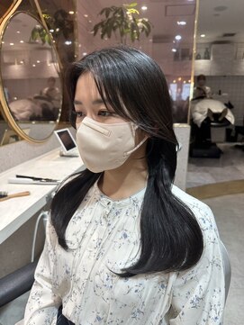 シーシンジュク 新宿南口(Sea shinjuku) 韓国前髪×ショコラアッシュ【髪質改善/ふんわりカール/新宿】