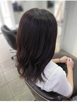 クレアーレ(creare) 毛先にかけて抜け感ある暗髪紫系ブラウンカラーが結構可愛い。