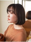 丸みボブ×透け感バング