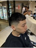 メンズクロップマッシュショートビジネスバーバー眉毛F