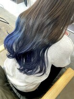 シェル 津山の手店(shel)&nbsp;ブルーグラデーション裾カラー大人可愛い透明感ダブルカラー