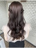 ハーフツイン　お出かけヘア　デートヘア　フェミニン