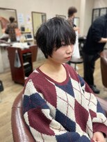 ハピネス 王寺店(Happiness) メンズライク マッシュウルフ アッシュカラー 刈り上げショート