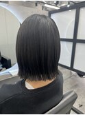 切りっぱなしスタイル！あご下ボブ