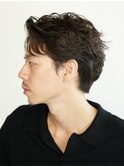 仙台フェザーショートセンターパートフェザーパーマ毛流れ強め◯