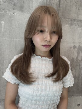 ハイトーン/ダブルカラー/クラゲヘアー/オリーブグレー/小顔/