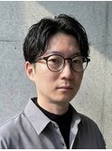 メンズ黒髪フェザービジネスショート#9京都駅