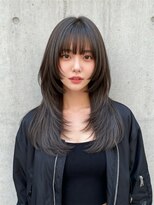 エイチ ウルフカット 大阪梅田(811)&nbsp;レイヤーボブヘアカラーバレイヤージュ50代くるみちゃんヘア