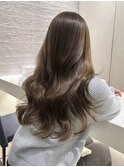 韓国オリーブベージュカラーレイヤーカット髪質改善