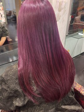 キャパジャストヘアー(CAPA just hair) ダブルカラーピンク赤ムラサキローズ