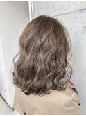 Lien☆グロッシーローライト×デザインカラー外ハネボブ 立川