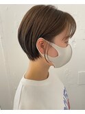 丸みショートボブ×ベージュ