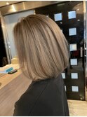 ミルクティベージュ×ボブstyle