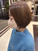 ムース 福島市店(Mousse-88-)&nbsp;切りっぱなしボブ ハイライト アッシュベージュ