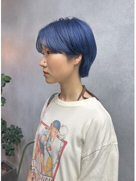 グローバルヘアー バランス(global hair BALANCE) 金沢10代20代/ハンサムショート/ブルー　ブリーチ　ダブルカラー