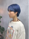 金沢10代20代/ハンサムショート/ブルー ブリーチ ダブルカラー