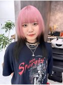 エンドカラーホワイトピンクアッシュ