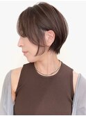 ハイライトバレイヤージュダブルカラーショートカット30代40代　
