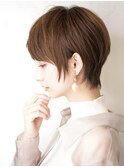 髪質改善◎レイヤーカットベージュ前髪カット/小顔マッシュボブ
