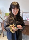 くせ毛風ドライパーマロング外国人風カーリーヘアスパイラル