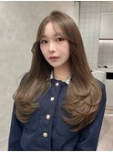 髪質改善レイヤーカットブリーチなしダブルカラー原宿