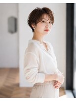 バグズ ヘアデザイン 桔梗が丘店(Baguz HAIR DESIGN)&nbsp;大人美人ショートボブ×シースルーバング×耳掛け