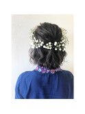 生花を使ったボブヘアアレンジ 【STYLE成城モリオカ マリン】