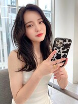 ノク(nok)&nbsp;ひし形シースルーバング_くびれレイヤーベージュグレージュ