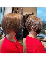 30代、40代/白髪ぼかしハイライト×ひし形ショート/大宮