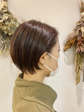 クララ スギタ(CLALA Sugita) ショートボブ☆かきあげバング/ピンクブラウンカラー